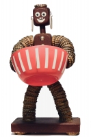 Brown bottle-cap figure with cap hat- vernacular art