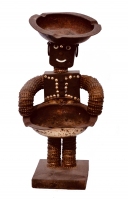 Brown bottle-cap figure with sequins - vernacular art