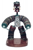 Multi-colored bottle cap figure with no bowls - vernacular art