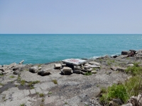 Ad hoc table. Chicago lakefront, Northerly Island. 2019