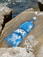 XXX Bottle. Chicago lakefront paintings, Northerly Island. 2019