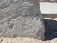 Box shape on Louie, Rita, W, Red, heart rock. On top is George and Whit. Chicago lakefront stone carvings, Oakwood Beach. 2019