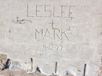 4-12-77, Leslee + Mark. Chicago lakefront stone carvings, Calumet Park. 2019 4-12-77, Leslee + Mark. Chicago lakefront stone carvings, Calumet Park. 2019
