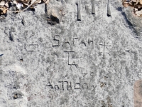 Sarah TLA Anthony 79, G, Cross. Chicago lakefront stone carvings, Calumet Park. 2024 Sarah TLA Anthony 79, G, Cross. Chicago lakefront stone carvings, Calumet Park. 2024