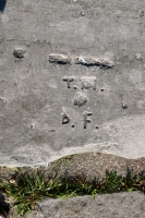 RED. Chicago lakefront stone carvings, Calumet Park. 2020