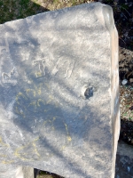 JK+DW, R, JA. Chicago lakefront stone carvings, Calumet Park. 2019 JK+DW, R, JA. Chicago lakefront stone carvings, Calumet Park. 2019