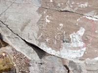 Wally + Chris. Chicago lakefront stone carvings, Calumet Park. 2019 Wally + Chris. Chicago lakefront stone carvings, Calumet Park. 2019