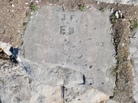 J.F. + EB, E.D., C. Chicago lakefront stone carvings, Calumet Park. 2024 J.F. + EB, E.D., C. Chicago lakefront stone carvings, Calumet Park. 2024
