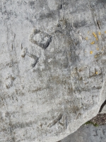 JO, A, OLE. Chicago lakefront stone carvings, Calumet Park. 2019 JO, A, OLE. Chicago lakefront stone carvings, Calumet Park. 2019