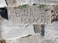 Reptle, Lenny R., Polack, China T, Coho Killer, Chi, LA + JS, Gorge, Skif. Chicago lakefront stone carvings, Calumet Park. 2024 Reptle, Lenny R., Polack, China T, Coho Killer, Chi, LA + JS, Gorge, Skif. Chicago lakefront stone carvings, Calumet Park. 2024