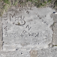 Autograph rock: Danielle, Bill, OHRE 71, Mark, Tim, RIck, Kaz, Kim, Vaughn, Shar, BRI, Tim, Rof, stars. Chicago lakefront stone carvings, Calumet Park. 2024 Autograph rock: Danielle, Bill, OHRE 71, Mark, Tim, RIck, Kaz, Kim, Vaughn, Shar, BRI, Tim, Rof, stars. Chicago lakefront stone carvings, Calumet Park. 2024