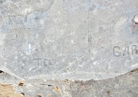 Fish, Grill, TEO, GAR, Raul, Rudy, Kala. Chicago lakefront stone carvings, Calumet Park. 2019