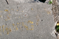 Eric Loves Marie + KDZ, 7/4/2020, Danny W. Chicago lakefront stone carvings, Calumet Park. 2020
