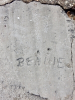 Beanie, Ken, Robby Kemosobbi. Chicago lakefront stone carvings, Calumet Park. 2019