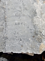 Den + Kathy, Jo + Norb, I, arrow, PP. Chicago lakefront stone carvings, Calumet Park. 2019