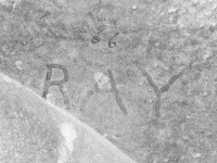66 Ray. Chicago lakefront stone carvings, Calumet Park. 2019