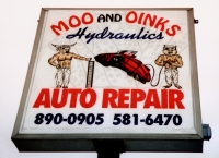 Moo and Oink's Hydraulics, 47th Street. The connection to the better-known Moo & Oink grocer remains mysterious
