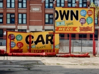 Painted signage at Car Town, Western Avenue near Chicago Avenue, Chicago.-Roadside Art