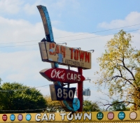 Neon sign for Car Town, Western Avenue near Chicago Avenue, Chicago.-Roadside Art