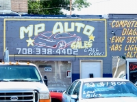 Hand-drawn car sign, MP Auto Sales, Maywood, Illinois-Roadside Art