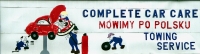 Sign showing cartoonish mechanics working on car. Pulaski Automotive, Pulaski Road at 62nd, Chicago.-Roadside Art