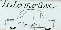 Outline of a car on sign for A & J Crofts Automotive Services, Mesa, Arizona-Roadside Art