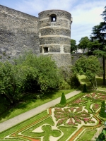 Gardens in the moat,  Château d'Angers