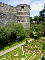 Gardens in the moat,  Château d'Angers