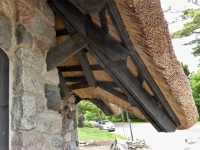 Mushroom house, Thatch roof detail, 2015, Charlevoix, Michigan