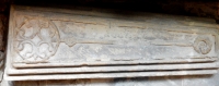 13th century grave slab at Chester Cathedral, Chester, England