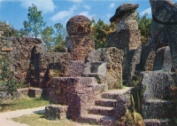Mini color view of throne room  at  Coral Castle, Homestead, Florida, postcard