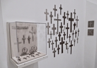 Display case and crosses, Cross Purposes: Stanley Szwarc at Intuit December 2016. Display case and crosses, Cross Purposes: Stanley Szwarc at Intuit December 2016.
