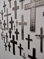 Cross Purposes: Stanley Szwarc at Intuit December 2016. Crosses on wall, side view Cross Purposes: Stanley Szwarc at Intuit December 2016. Crosses on wall, side view