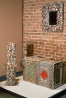 Three bottle-cap constructions by Gregory Cooper