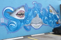 Mural by ynig, Hampden Avenue, Denver, Colorado
