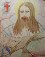 Christ in painting titled “Take your cross and follow me,” Ruzieka, 1942