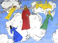 Christ in the clouds with angels, Raymond Williams, DuSable High School, 1950s