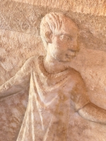 Gladiator fight referee, detail, Ephesus Museum.