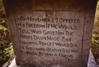 Sam Davis inscription. E.T. Wickham site, 1995.