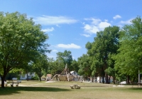 Long view of Father Paul Dobberstein's Fay's Fountain, Humboldt, Iowa. 1918, restored 2011