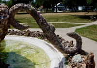 Encrusted support piece. Father Paul Dobberstein's Fay's Fountain, Humboldt, Iowa. 1918, restored 2011