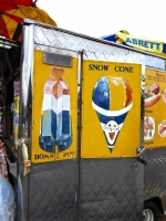 Red white and blue pop, snow cone. Vernacular hand-painted food truck signage, National Mall, Washington, D.C. Red white and blue pop, snow cone. Vernacular hand-painted food truck signage, National Mall, Washington, D.C.