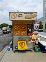 Super pretzel, beef hot dog. Vernacular hand-painted food truck signage, National Mall, Washington, D.C. Super pretzel, beef hot dog. Vernacular hand-painted food truck signage, National Mall, Washington, D.C.