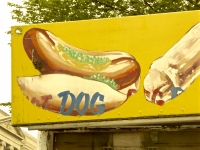 Dog. Vernacular hand-painted food truck signage, National Mall, Washington, D.C. Dog. Vernacular hand-painted food truck signage, National Mall, Washington, D.C.