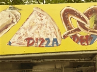 Pizza. Vernacular hand-painted food truck signage, National Mall, Washington, D.C.