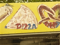 Pizza. Vernacular hand-painted food truck signage, National Mall, Washington, D.C. Pizza. Vernacular hand-painted food truck signage, National Mall, Washington, D.C.