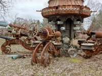 Construction at the Forevertron, built by Tom Every (Dr. Evermor), south of Baraboo, Wisconsin