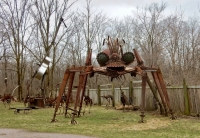 Giant bug at the Forevertron, built by Tom Every (Dr. Evermor), south of Baraboo, Wisconsin