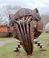 Front of imposing sculpture at the Forevertron, built by Tom Every (Dr. Evermor), south of Baraboo, Wisconsin