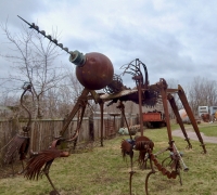 Giant bug and friends at the Forevertron, built by Tom Every (Dr. Evermor), south of Baraboo, Wisconsin Giant bug and friends at the Forevertron, built by Tom Every (Dr. Evermor), south of Baraboo, Wisconsin
